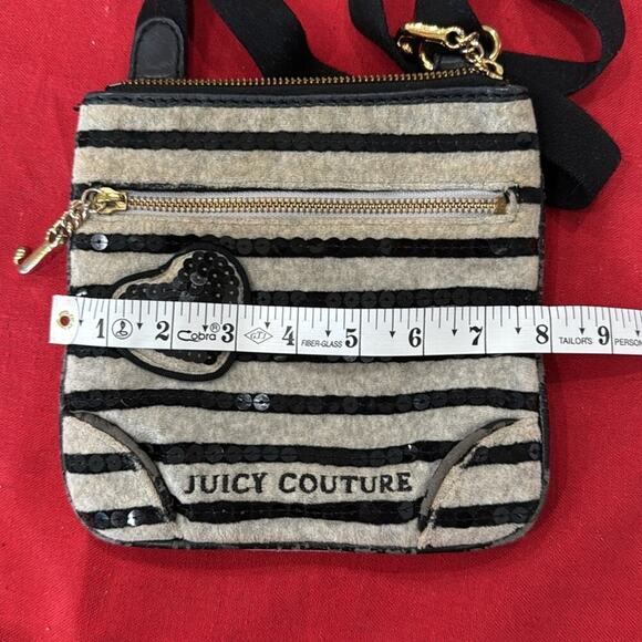 Juicy Couture Black and Gray Crossbody Bag with Striped Design - Picture 5 of 6